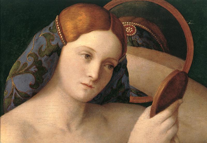 BELLINI, Giovanni Naked Young Woman in Front of the Mirror (detail)